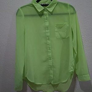 Yellow button up shirt